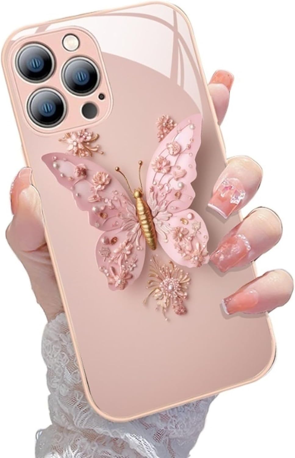 3D-Schmetterlingsglas für iPhone | Eleganter Schutz in 3D | 1+1 GRATIS
