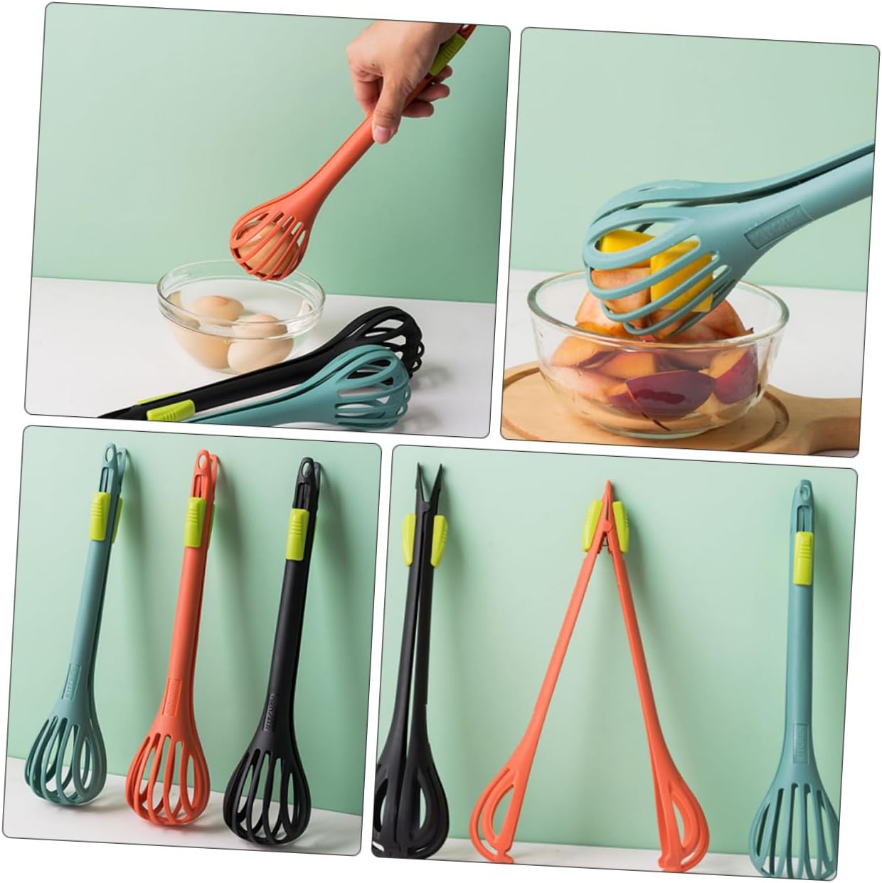 2 Stück Nylon Küchenzange Schneebesen Mixer