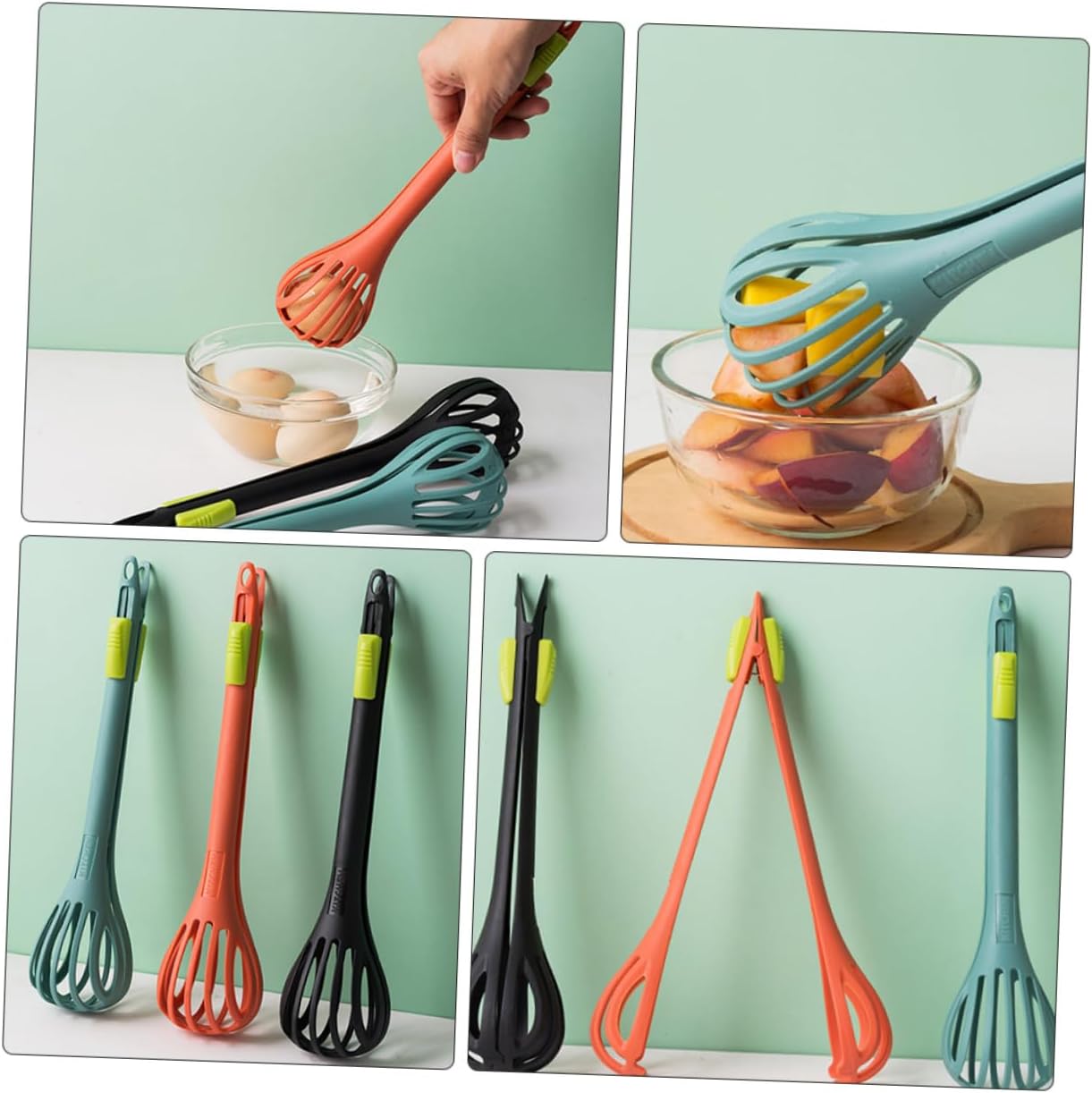 2 Stück Nylon Küchenzange Schneebesen Mixer