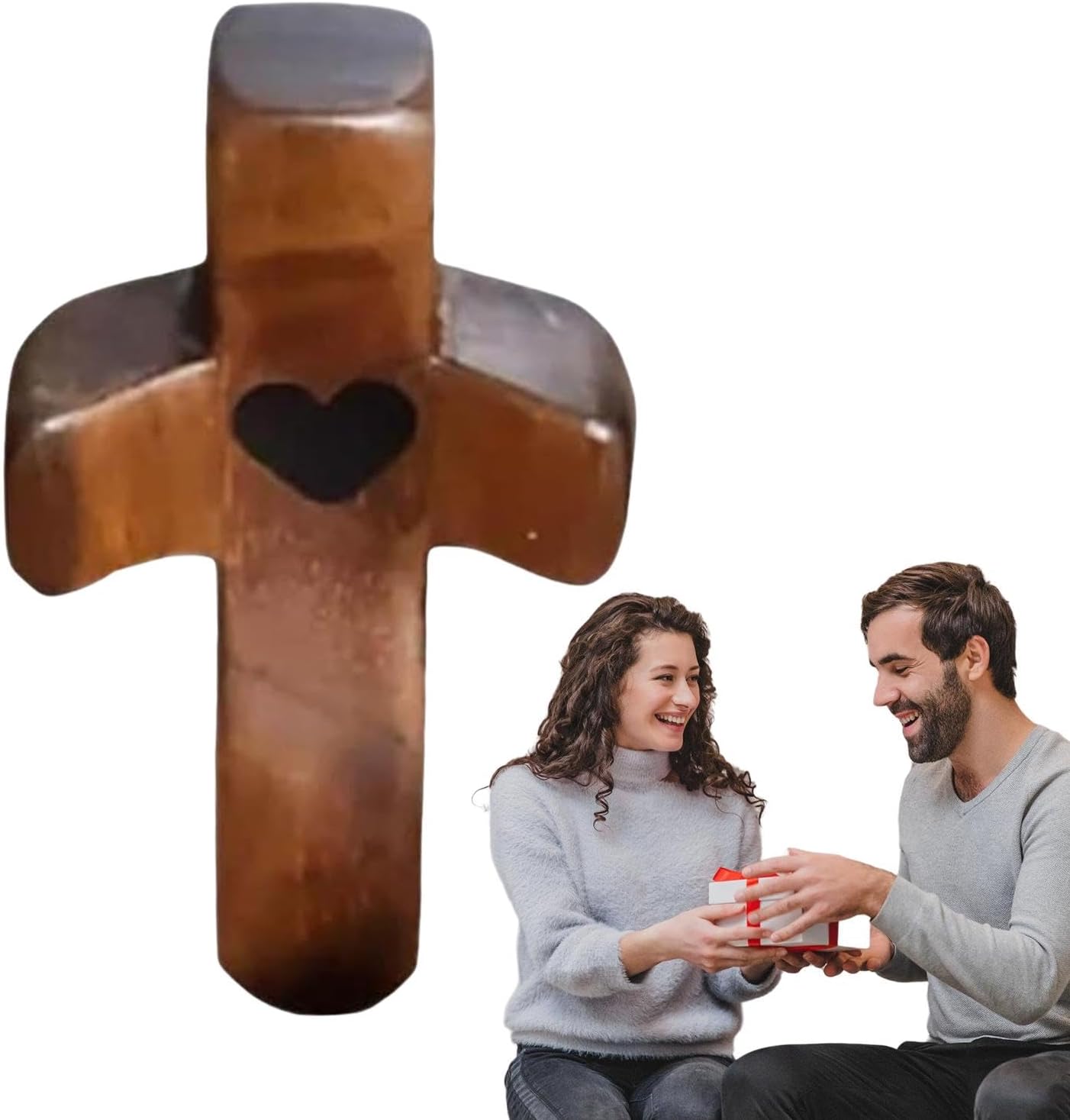 Geschnitzte Holzkreuze, handgefertigte Holzkreuze für die Liebe, zum Halten der Hand, Anti-Stress