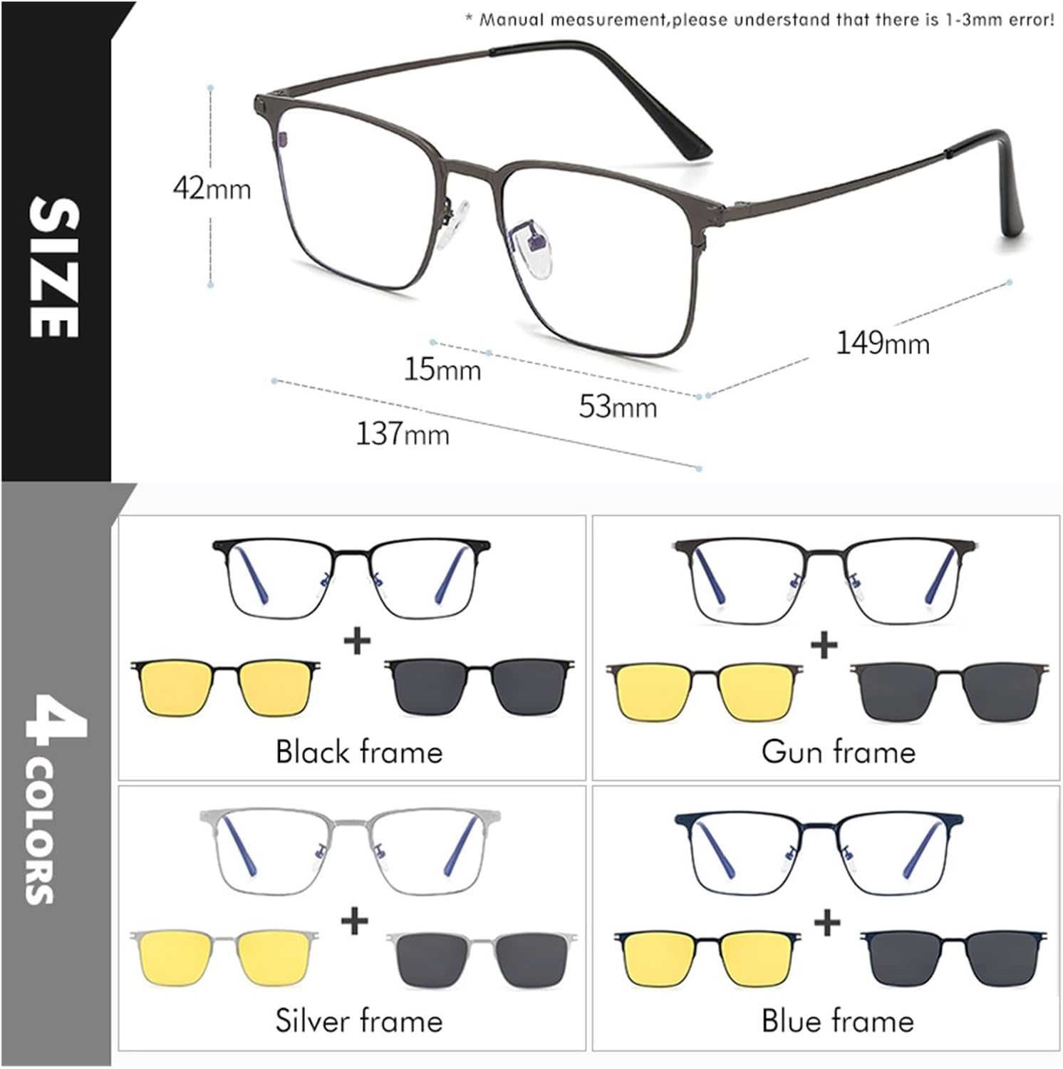 FlexiVision™ 3-in-1 Magnetische Clip-On Brille