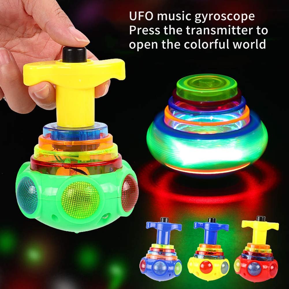 URFEDA Blinkender Musikkreisel Buntes UFO Kreisel Gyrator