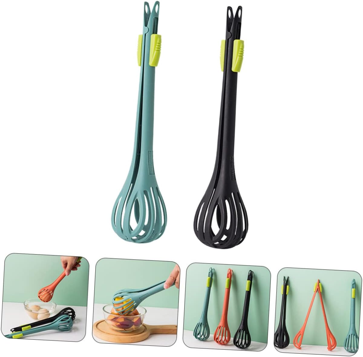 2 Stück Nylon Küchenzange Schneebesen Mixer