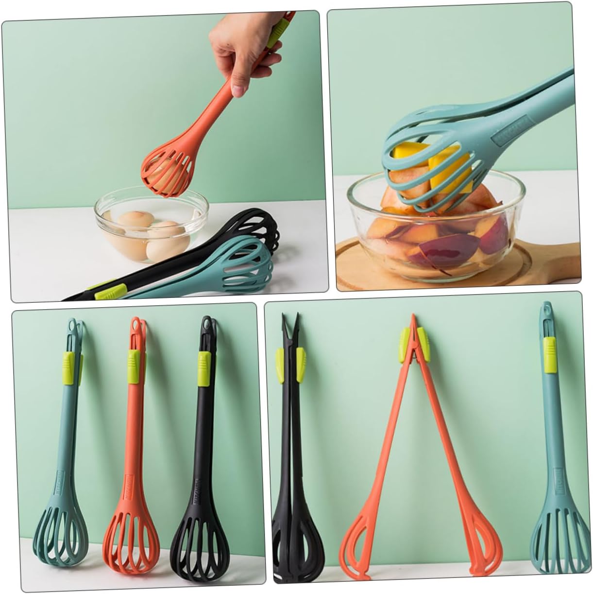 2 Stück Nylon Küchenzange Schneebesen Mixer