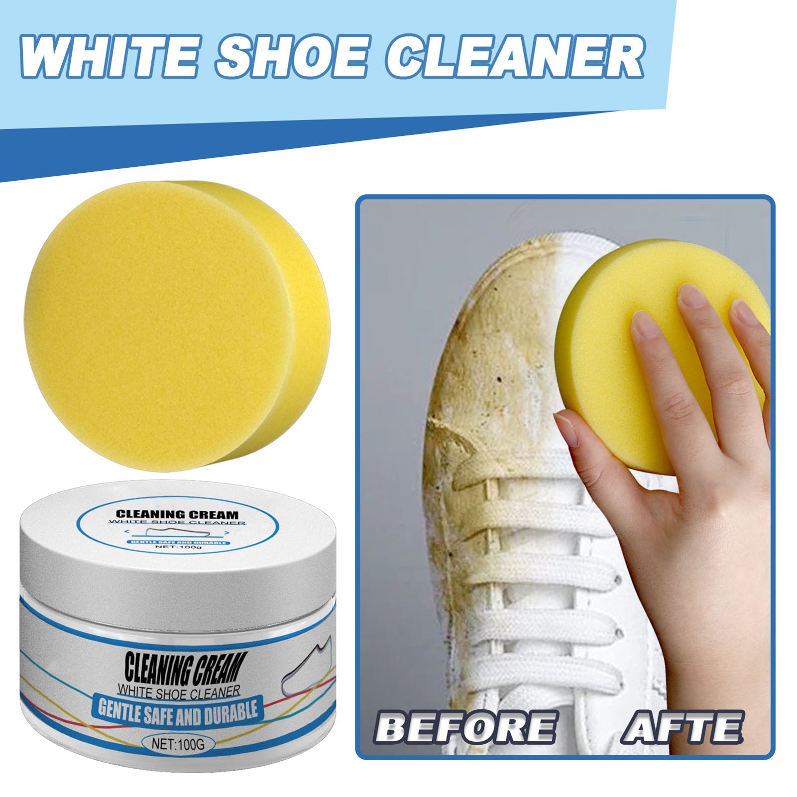 ShinyShoes™ - Schnellste Schuhe aufhellende Reinigungscreme - Mit GRATIS Schwamm