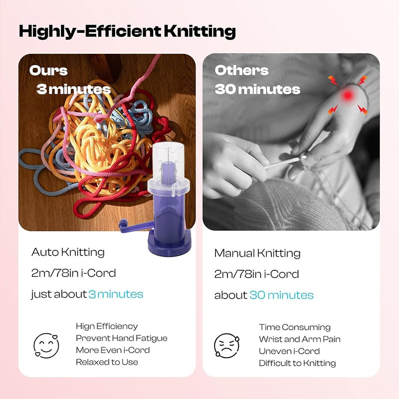 Knitella™ – Automatischer Schnurstricker für müheloses Handarbeiten | 50% RABATT