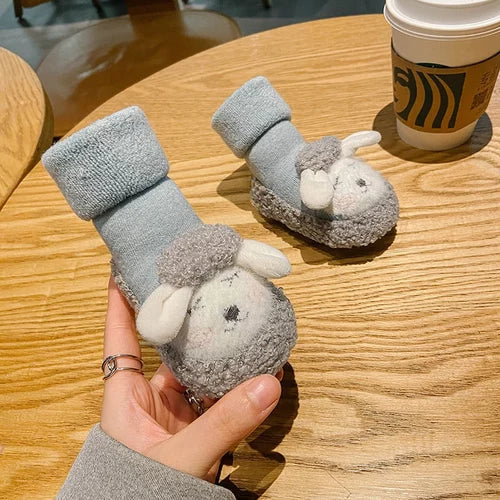 Ava – Baby-Baumwollsocken mit rutschfestem Griff und Wärme