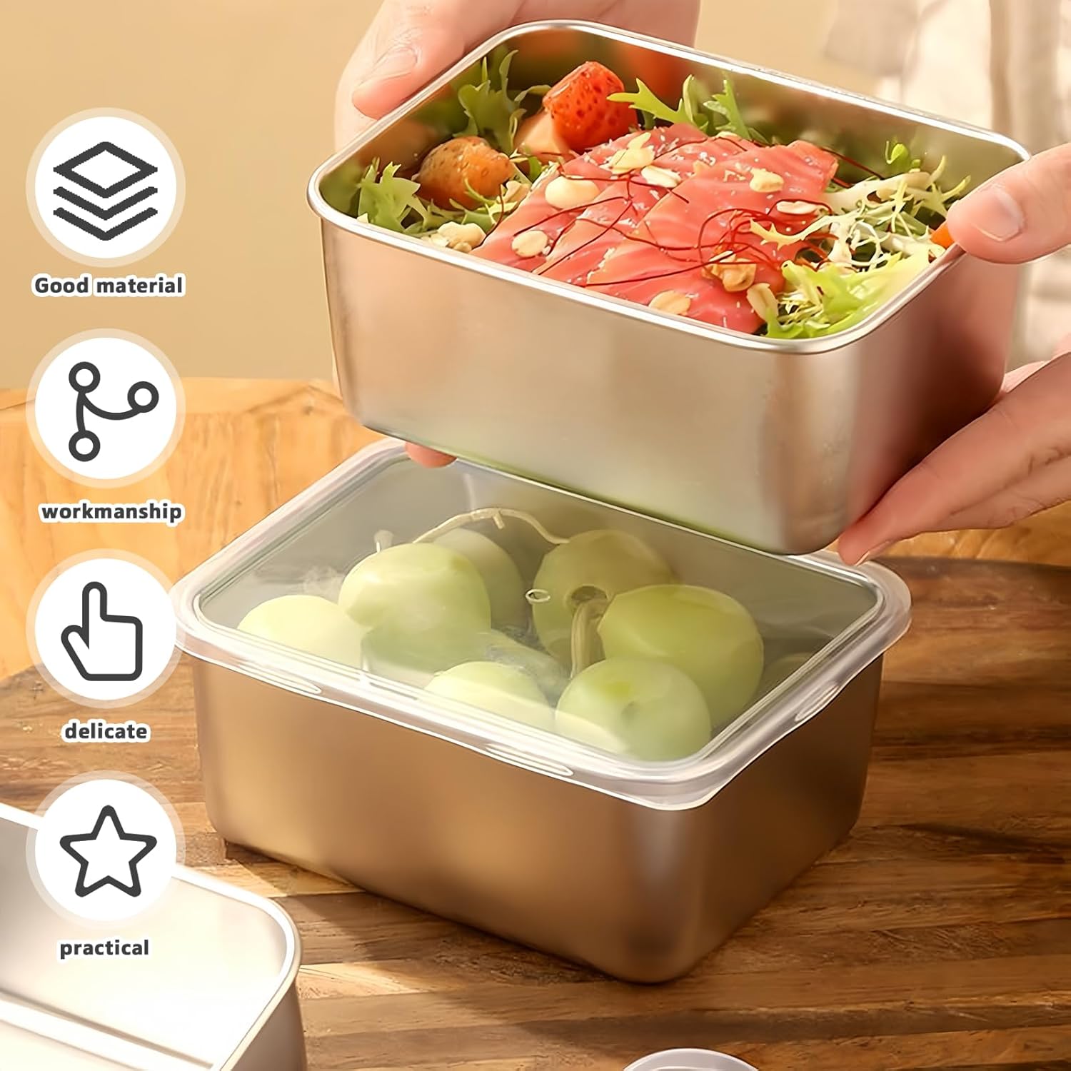 Aufbewahrungsbox Lebensmittelaufbewahrungsboxen Backofen Gefrierschrank Geschirrspüler sicher BPA-frei 6er-Pack