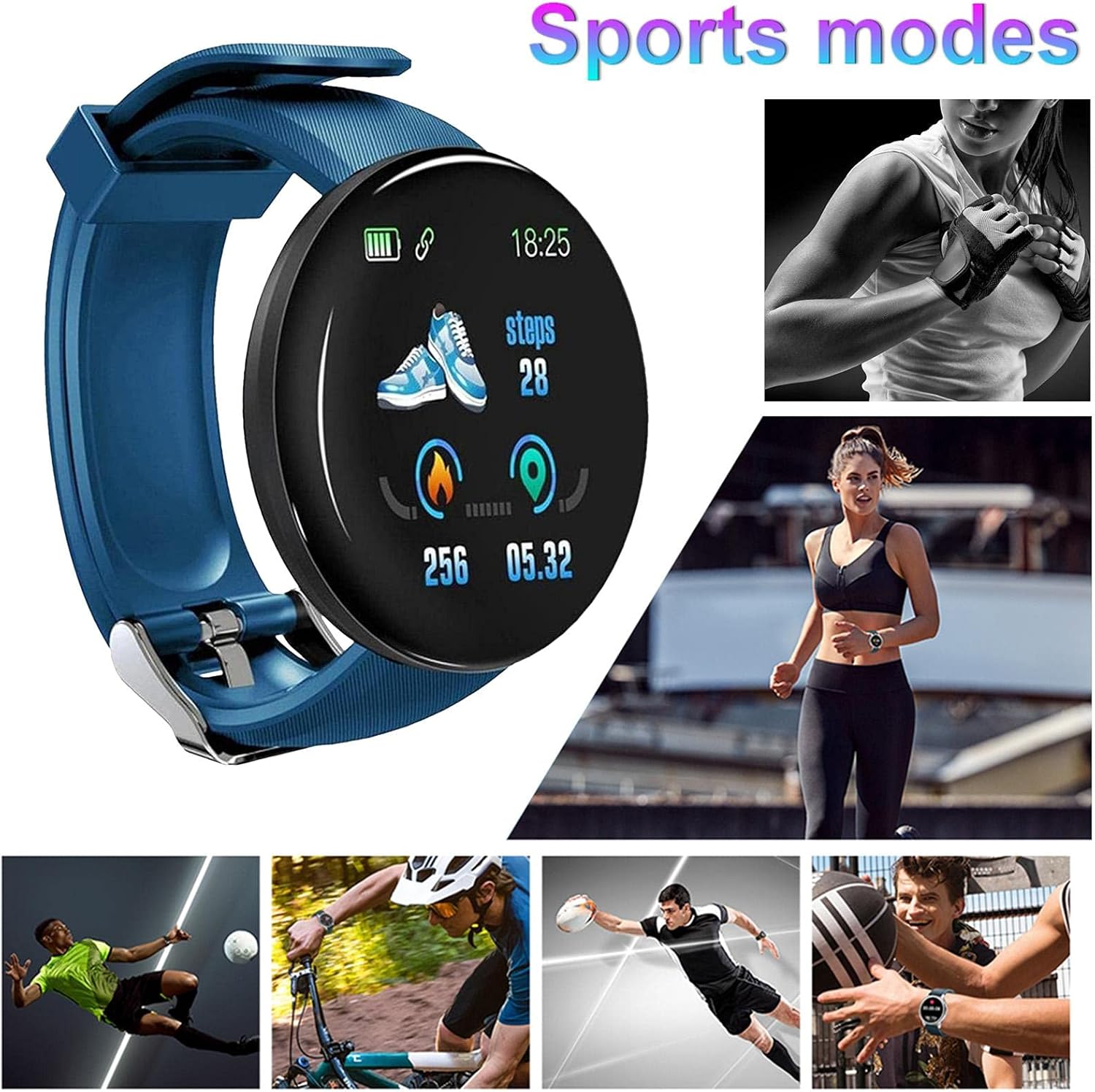 Style best Smartwatch für Frauen und Männer, Fitnessuhr mit Touchscreen