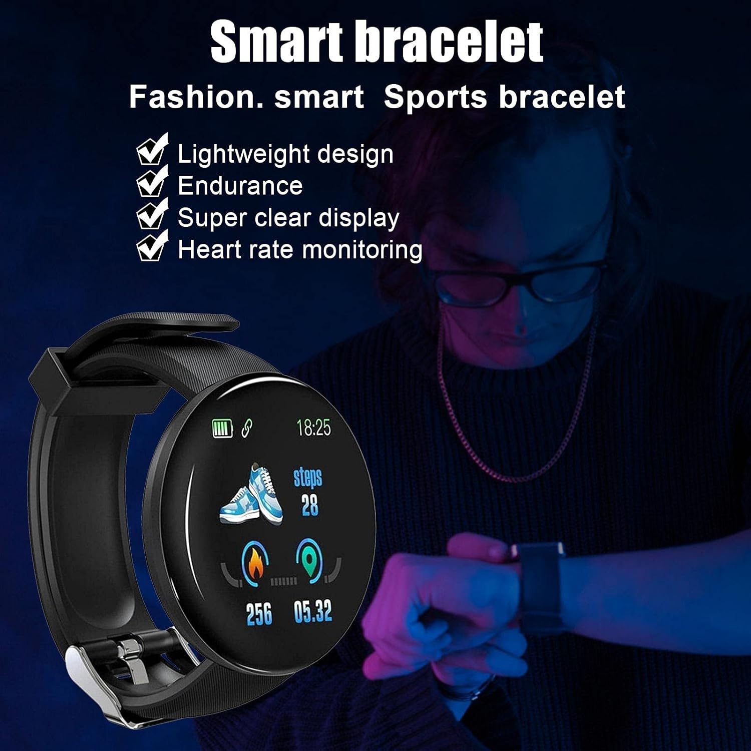 Style best Smartwatch für Frauen und Männer, Fitnessuhr mit Touchscreen
