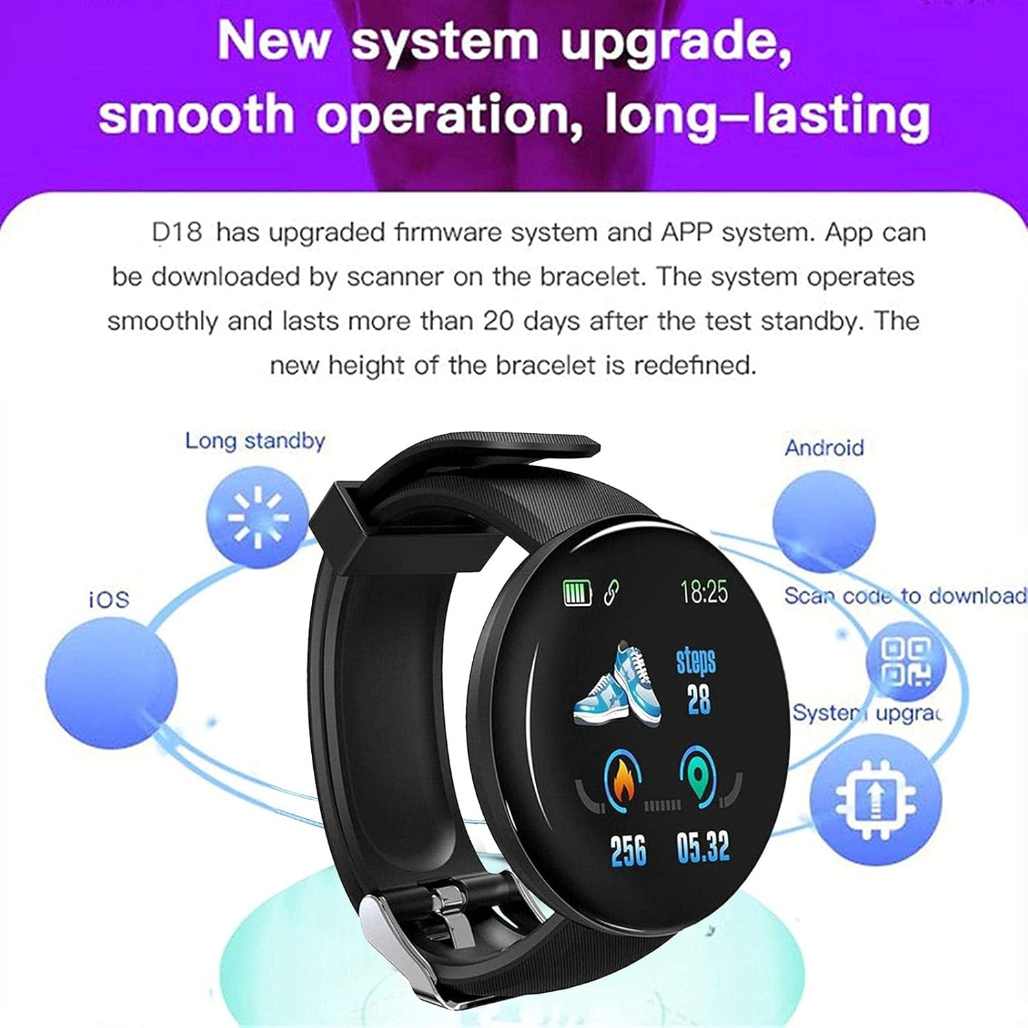 Style best Smartwatch für Frauen und Männer, Fitnessuhr mit Touchscreen