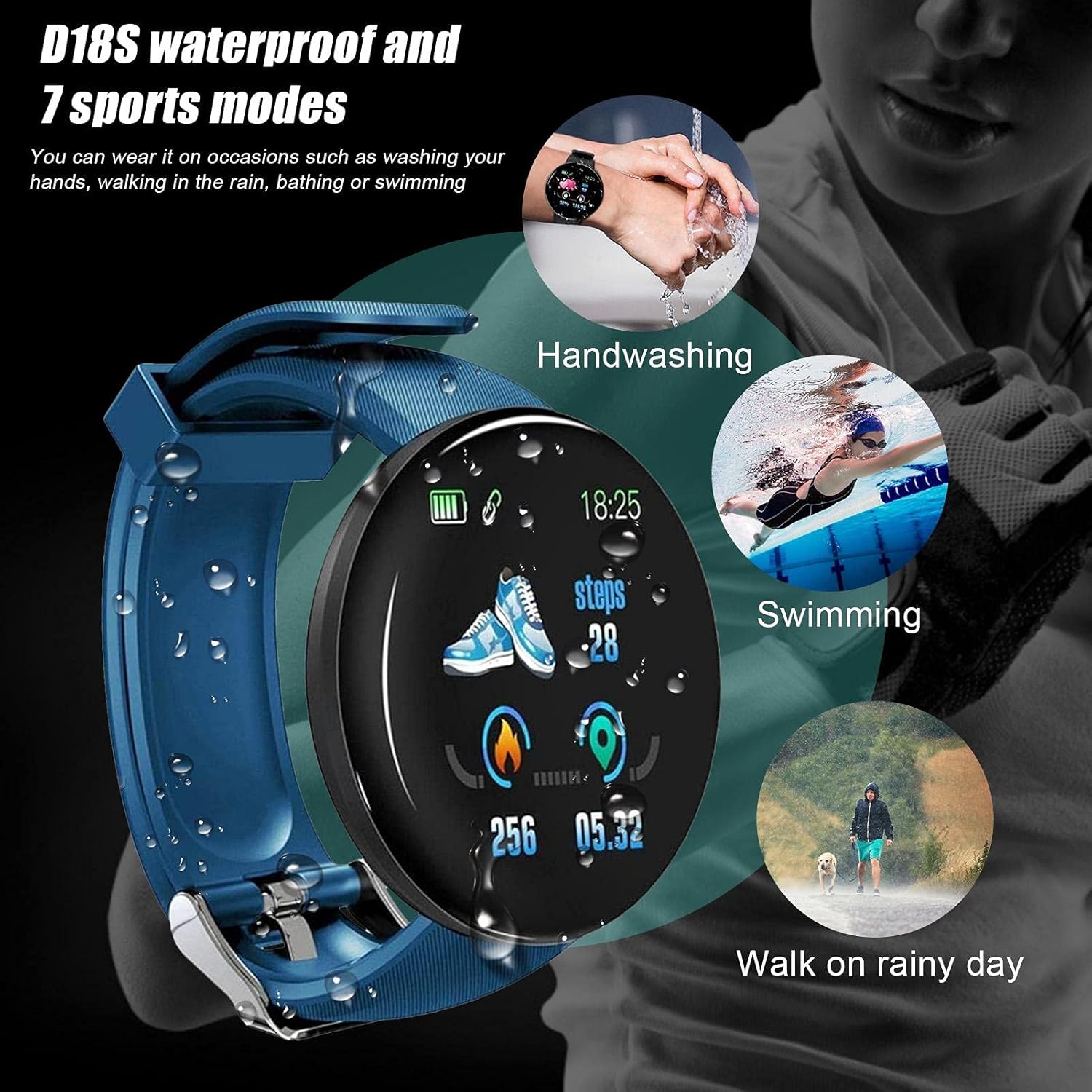 Style best Smartwatch für Frauen und Männer, Fitnessuhr mit Touchscreen