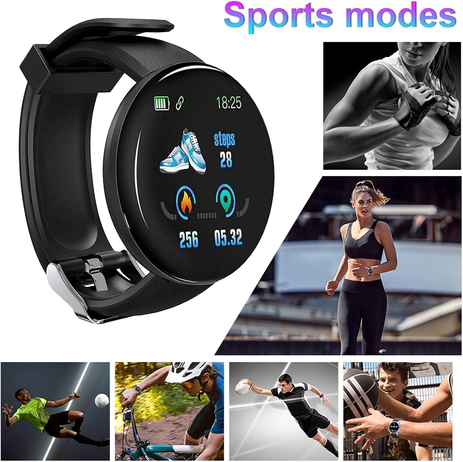Style best Smartwatch für Frauen und Männer, Fitnessuhr mit Touchscreen