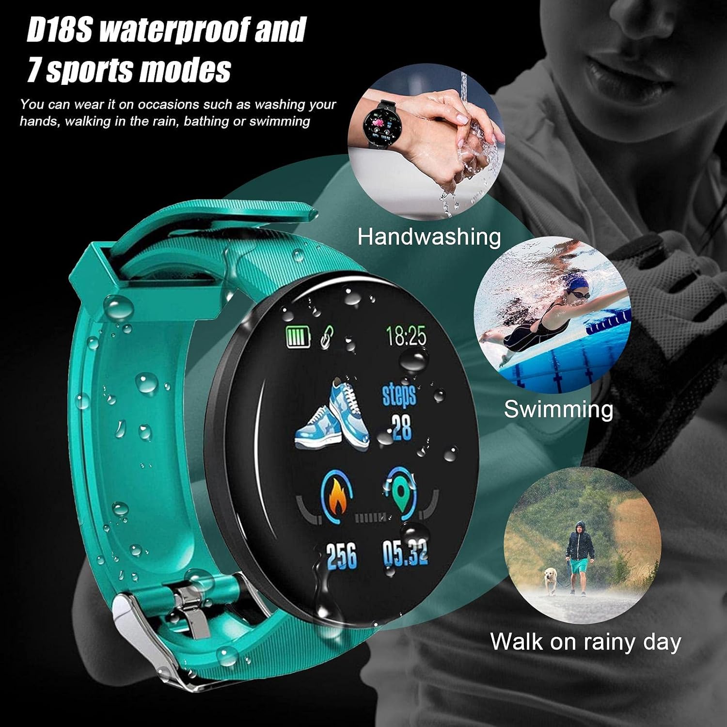Style best Smartwatch für Frauen und Männer, Fitnessuhr mit Touchscreen