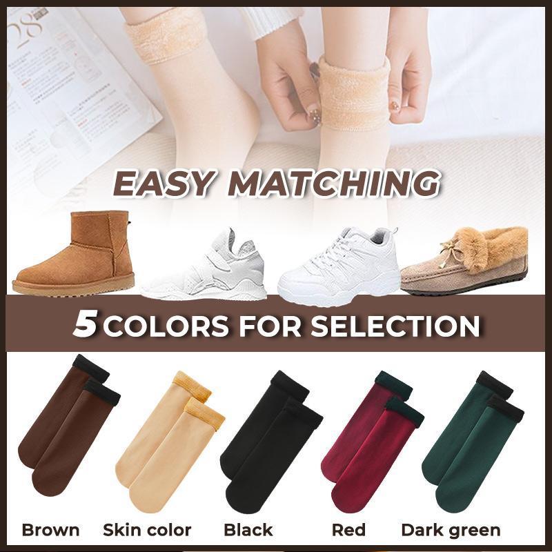 CozyFeet 5 Paar – Gefütterte Schneesocken mit Plüsch-Innenfutter