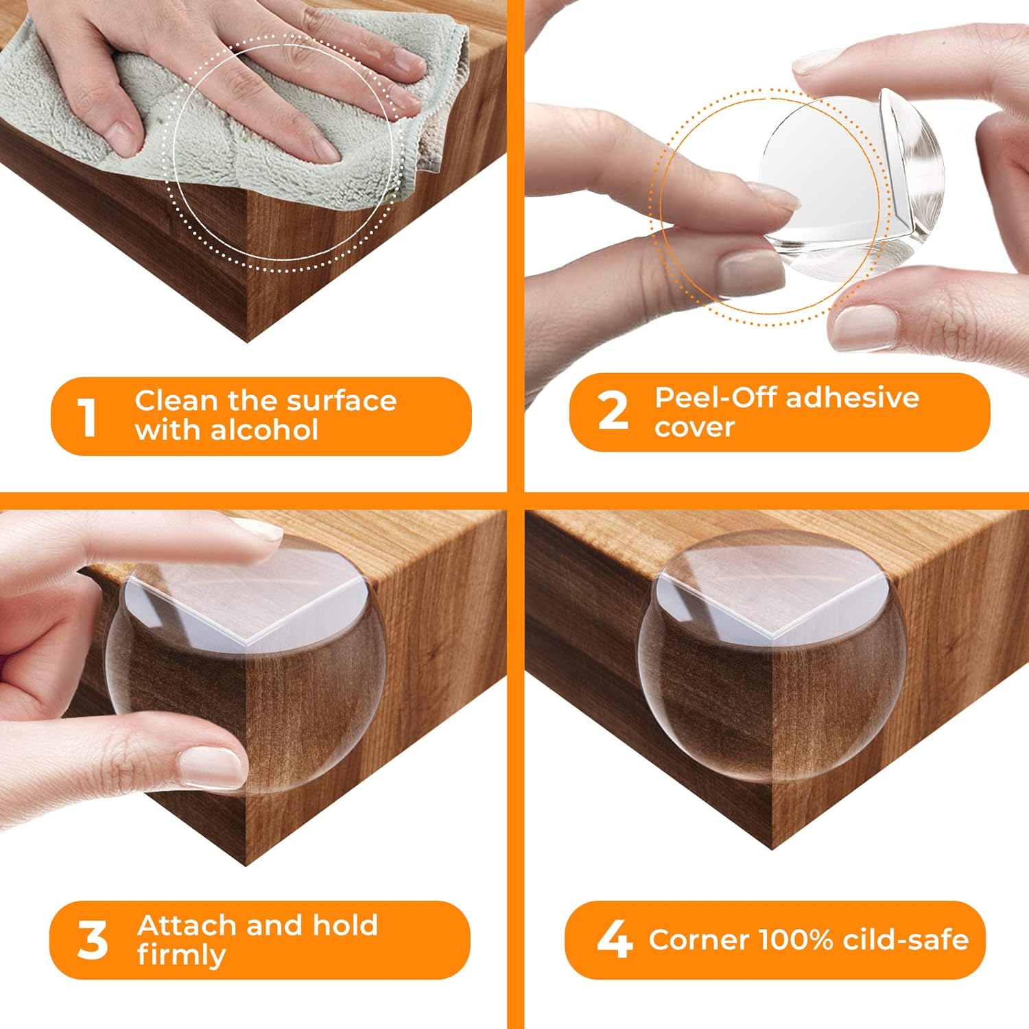 SafeCorners™ – Klare Kantenschutzvorrichtungen für Kinder | 20 Stück