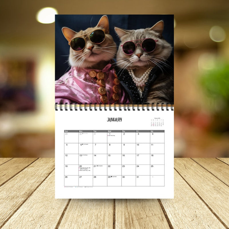 2025 Stilvoller Katzenkalender/Geschenk für Katzenliebhaber