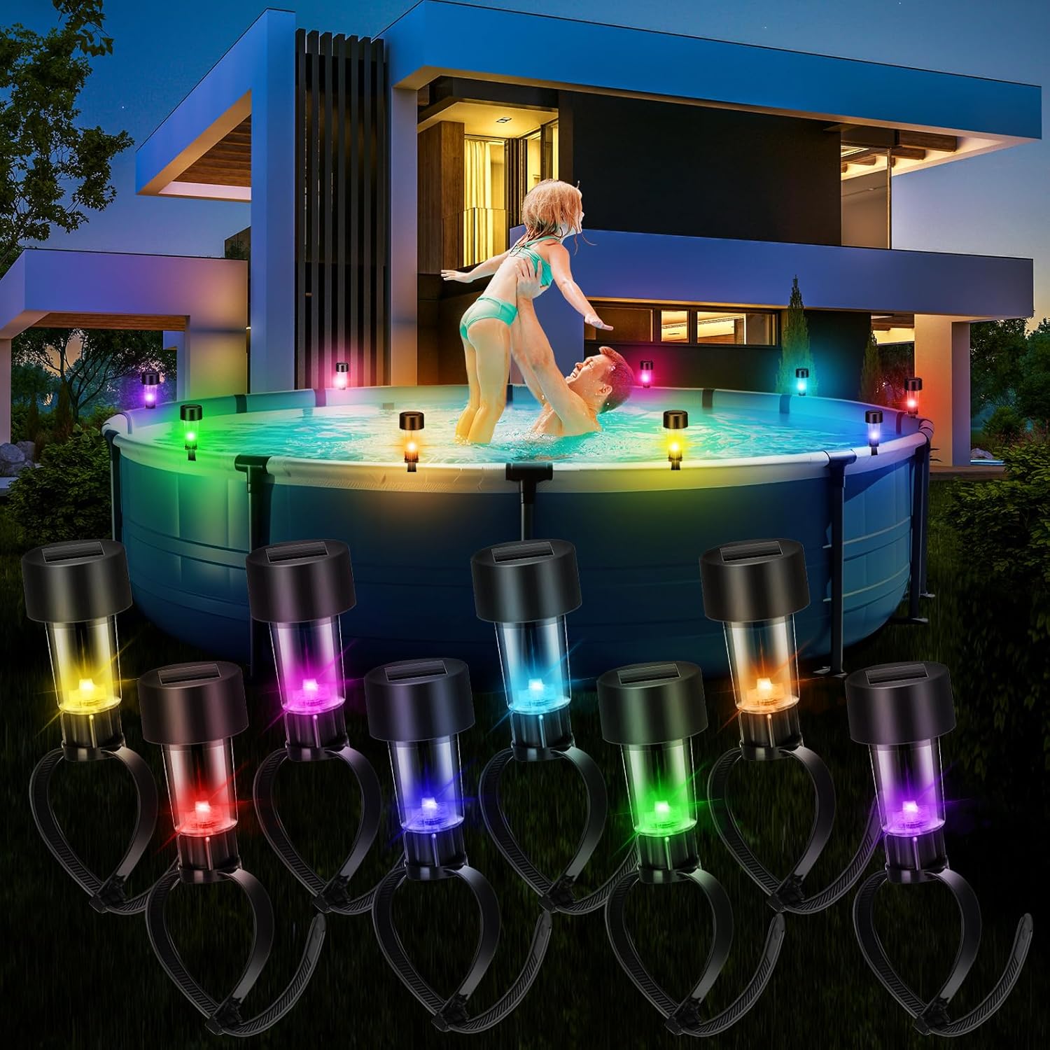 AquaGlow – Solar LED Poollichter Set | 50% RABATT