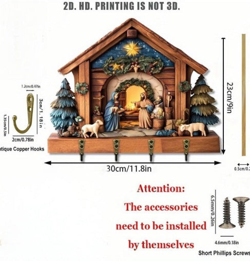 SacraHold 2D – Jesus Wanddekoration Schlüsselhalter
