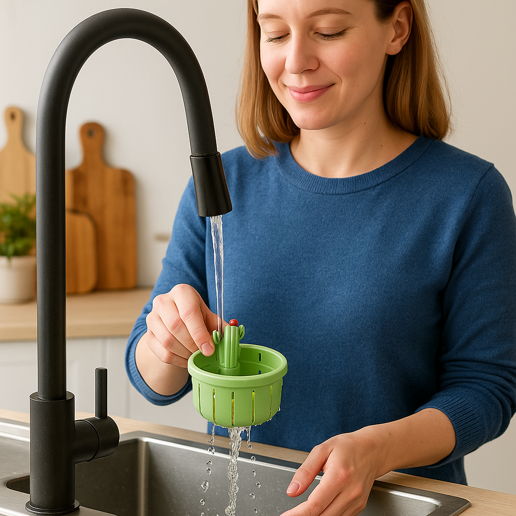 DrainCactus™ – Selbstreinigendes Abflusssieb mit Push-Funktion | 1+2 GRATIS