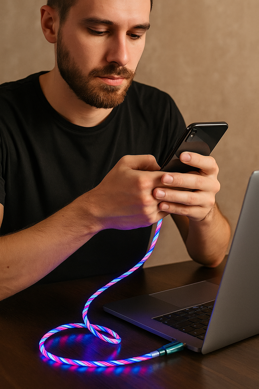 GlowCharge™ – Drehbares Kabel mit magnetischem Ladeanschluss | 1+2 GRATIS