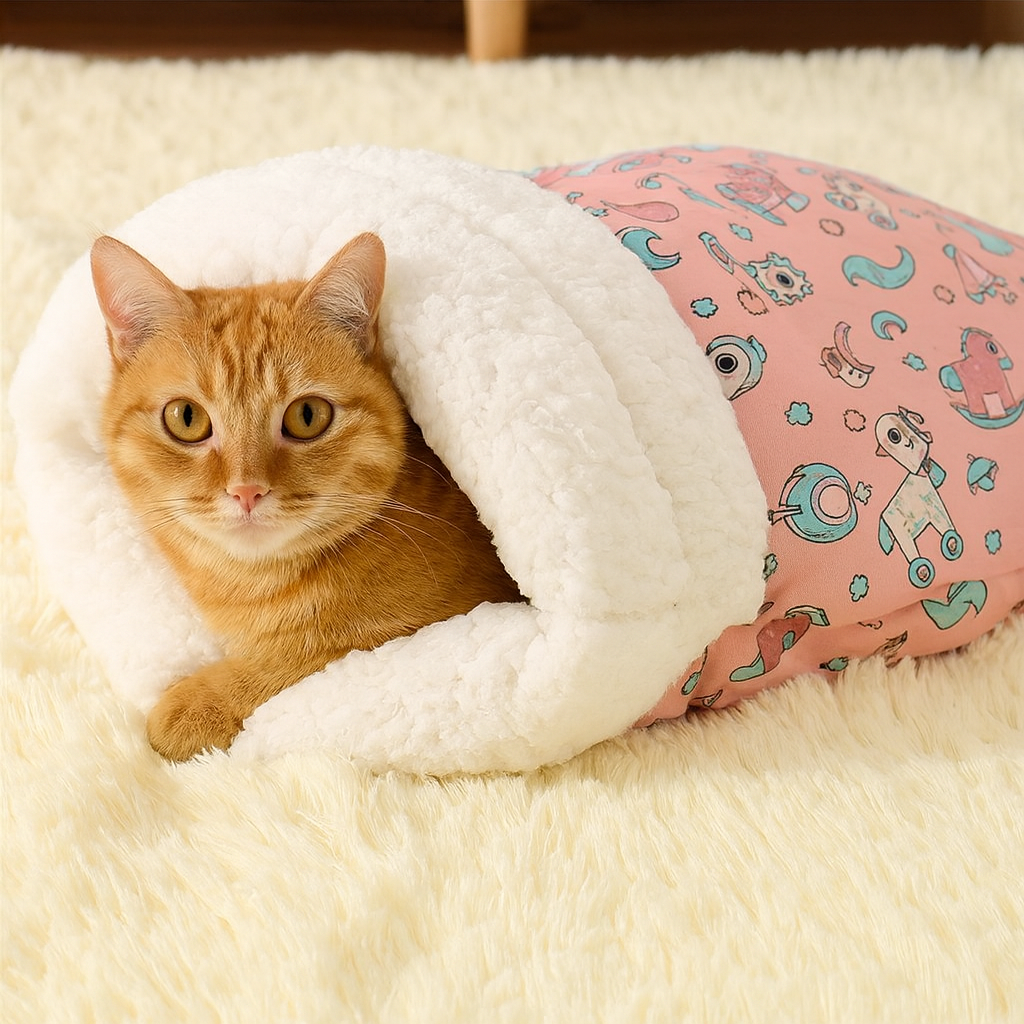 CozyWhiskers – Katzenschlafsack für Wärme & Geborgenheit | 50% RABATT