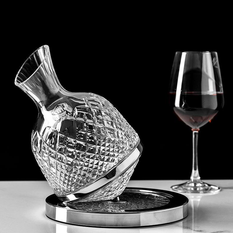 360° drehbare mundgeblasene Weinkaraffe aus Kristall
