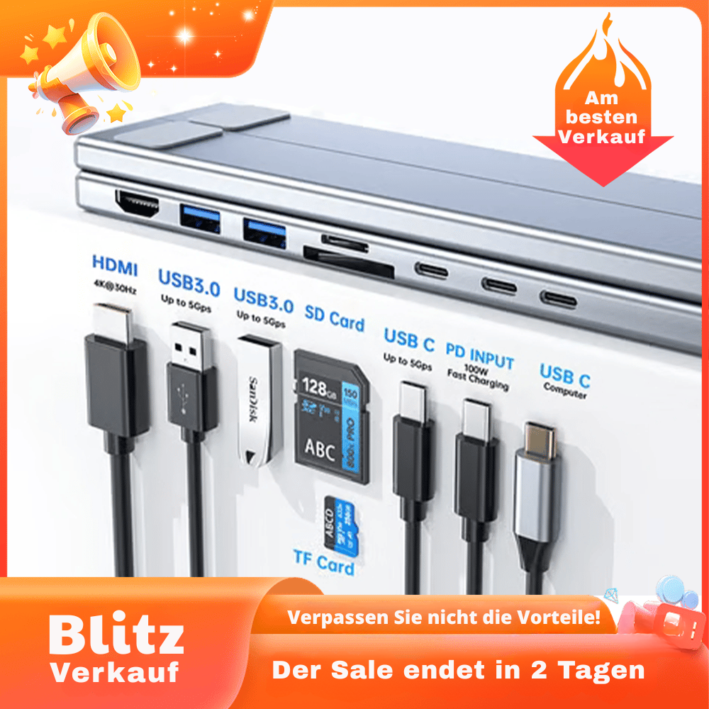 DockPro – Ergonomisches 8-in-1 Laptop-Dock | 50% RABATT