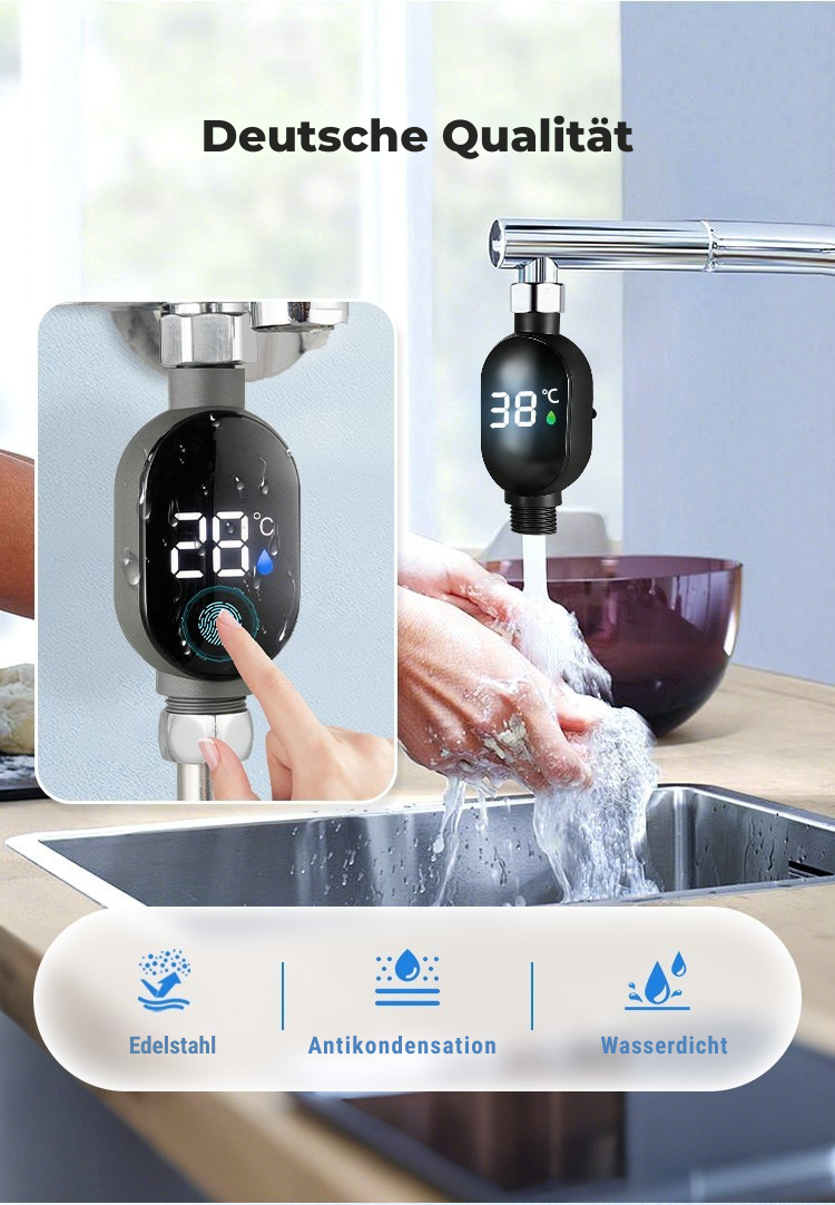 AquaGlow – LED-Duschkopf mit Temperaturanzeige | 1+2 GRATIS