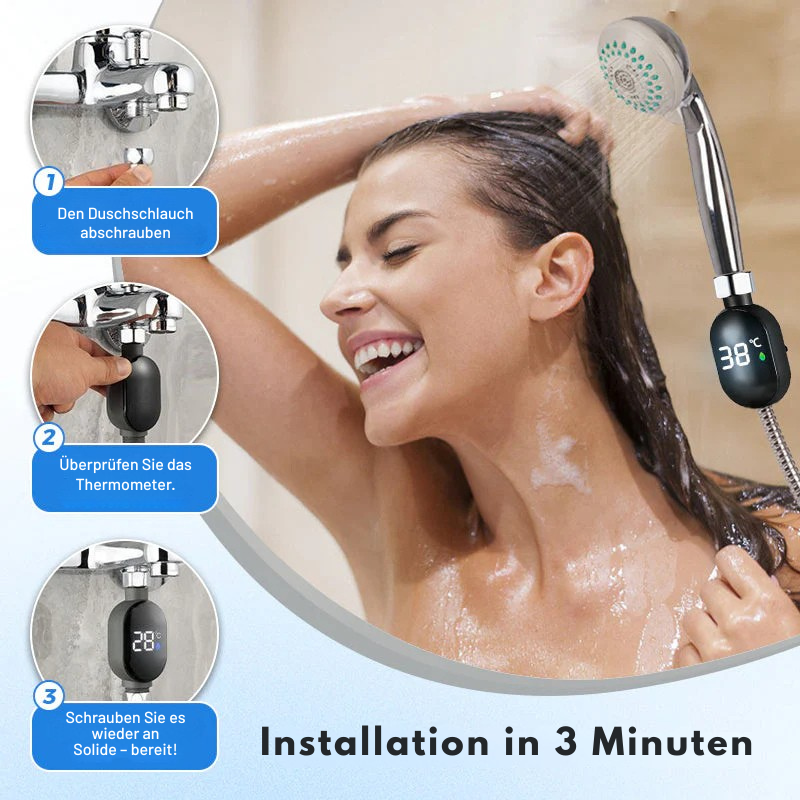 AquaGlow – LED-Duschkopf mit Temperaturanzeige | 1+2 GRATIS