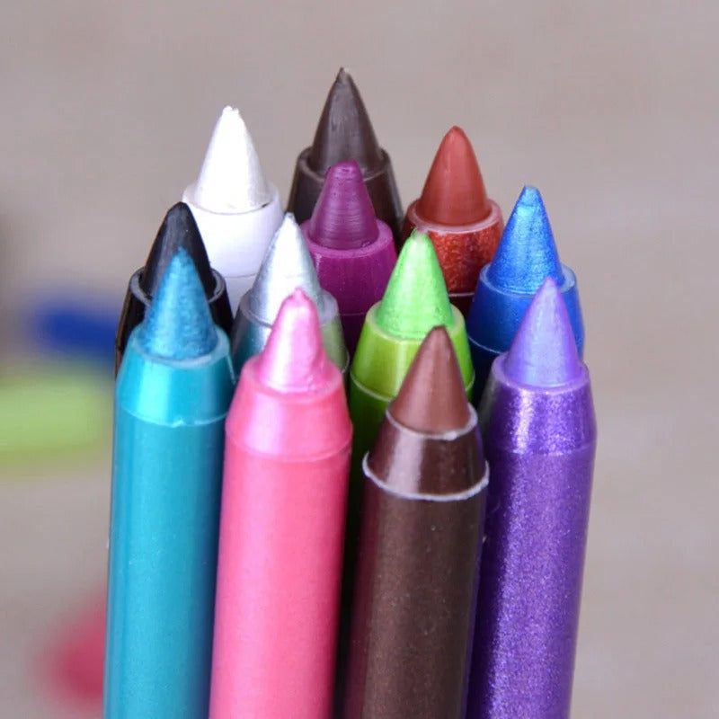 WaterproofEyeliner – Langanhaltender, wasserfester Augen- und Lippenstift, 12-teiliges Set
