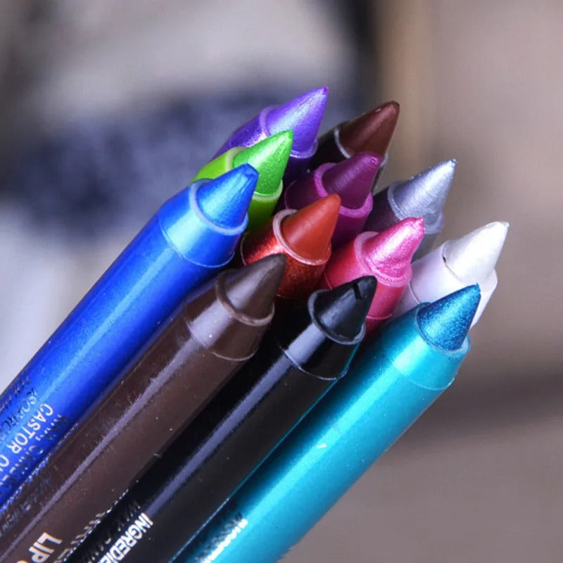 WaterproofEyeliner – Langanhaltender, wasserfester Augen- und Lippenstift, 12-teiliges Set