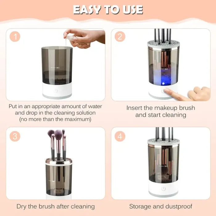 GlamClean™ – USB Elektrischer 3-in-1 Make-up-Pinselreiniger