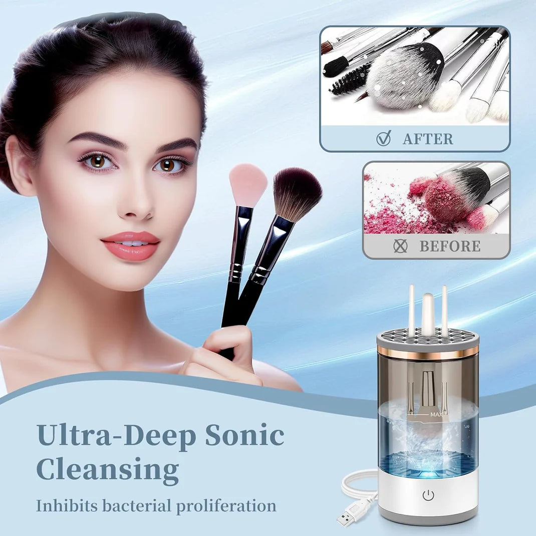GlamClean™ – USB Elektrischer 3-in-1 Make-up-Pinselreiniger