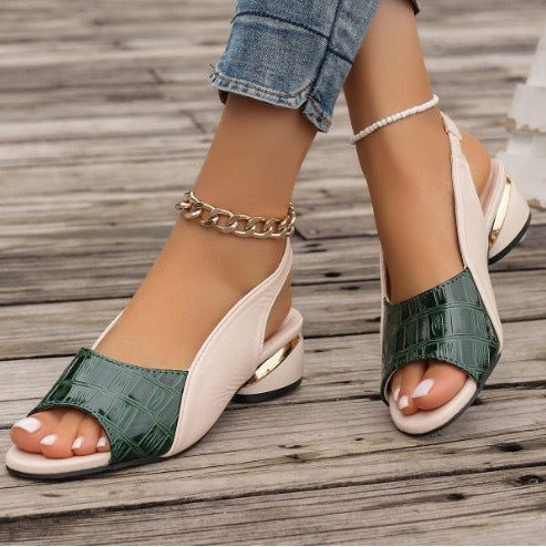 EleganzLift™ – Modische, bequeme Sandalen mit klobigem Absatz für sicheren Stil & Komfort