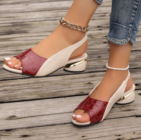 EleganzLift™ – Modische, bequeme Sandalen mit klobigem Absatz für sicheren Stil & Komfort