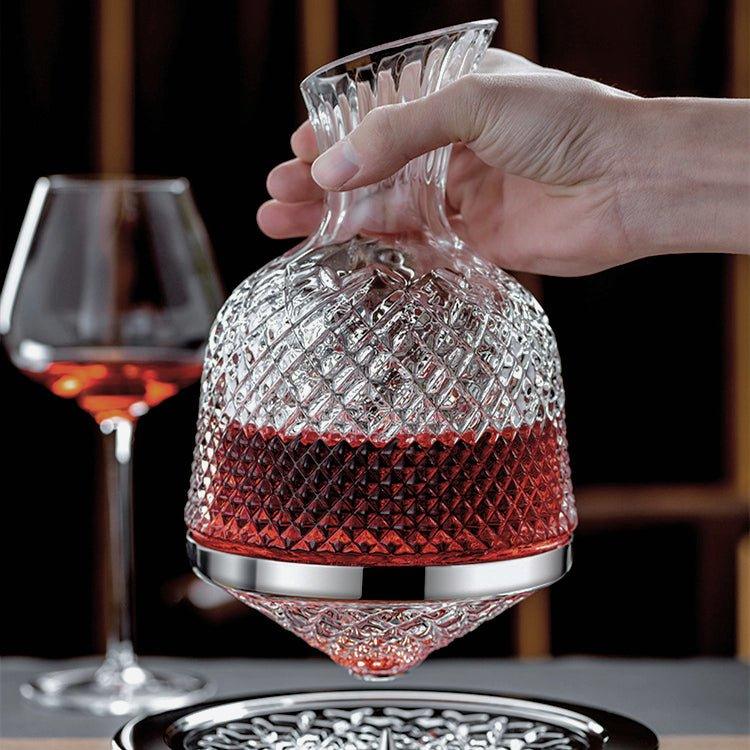 360° drehbare mundgeblasene Weinkaraffe aus Kristall