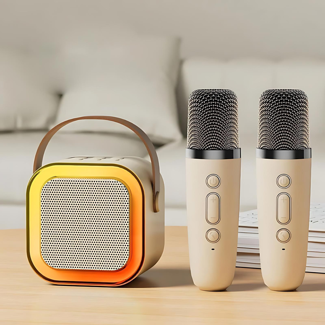 Mini Karaoke System mit drahtlosen Mikrofonen