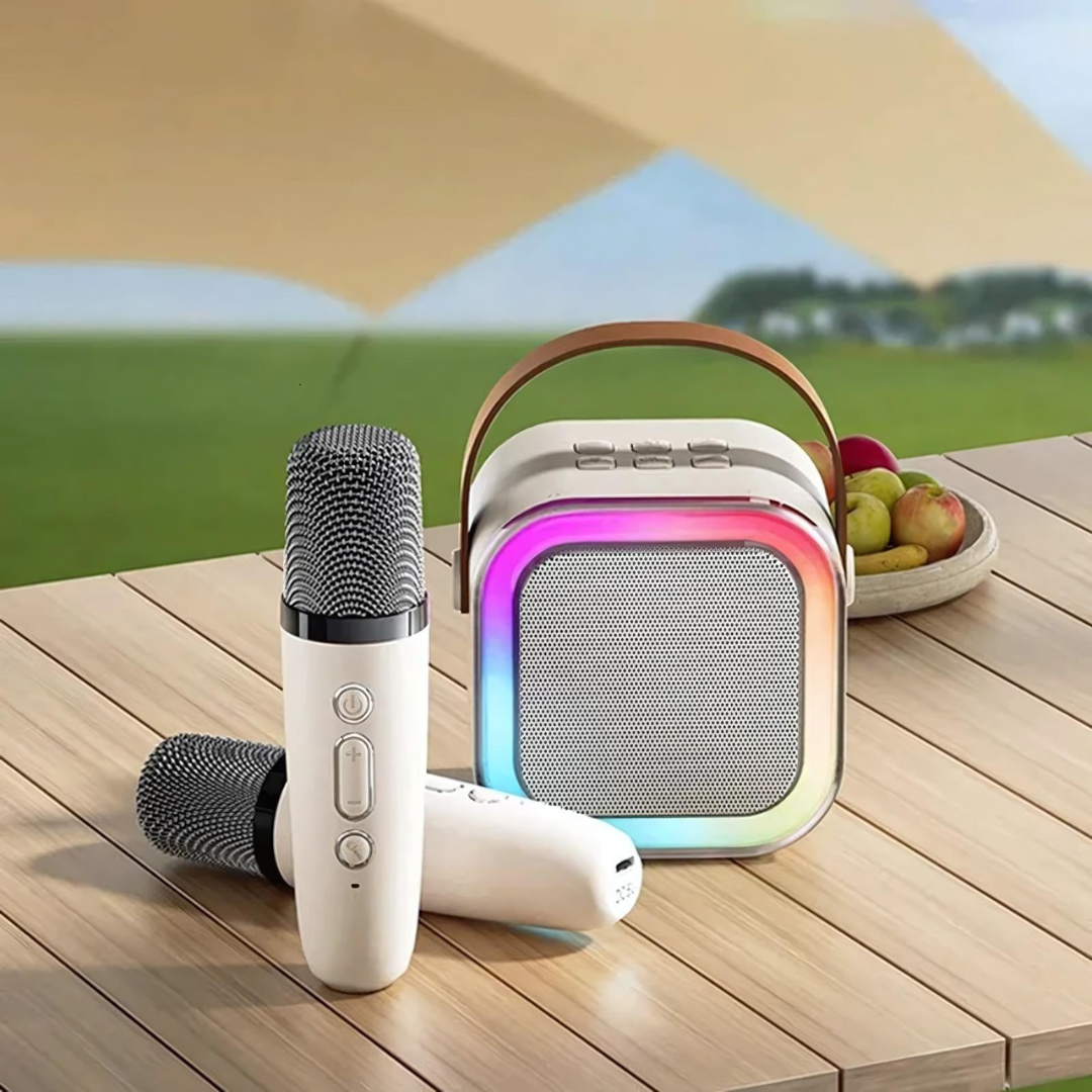 Mini Karaoke System mit drahtlosen Mikrofonen