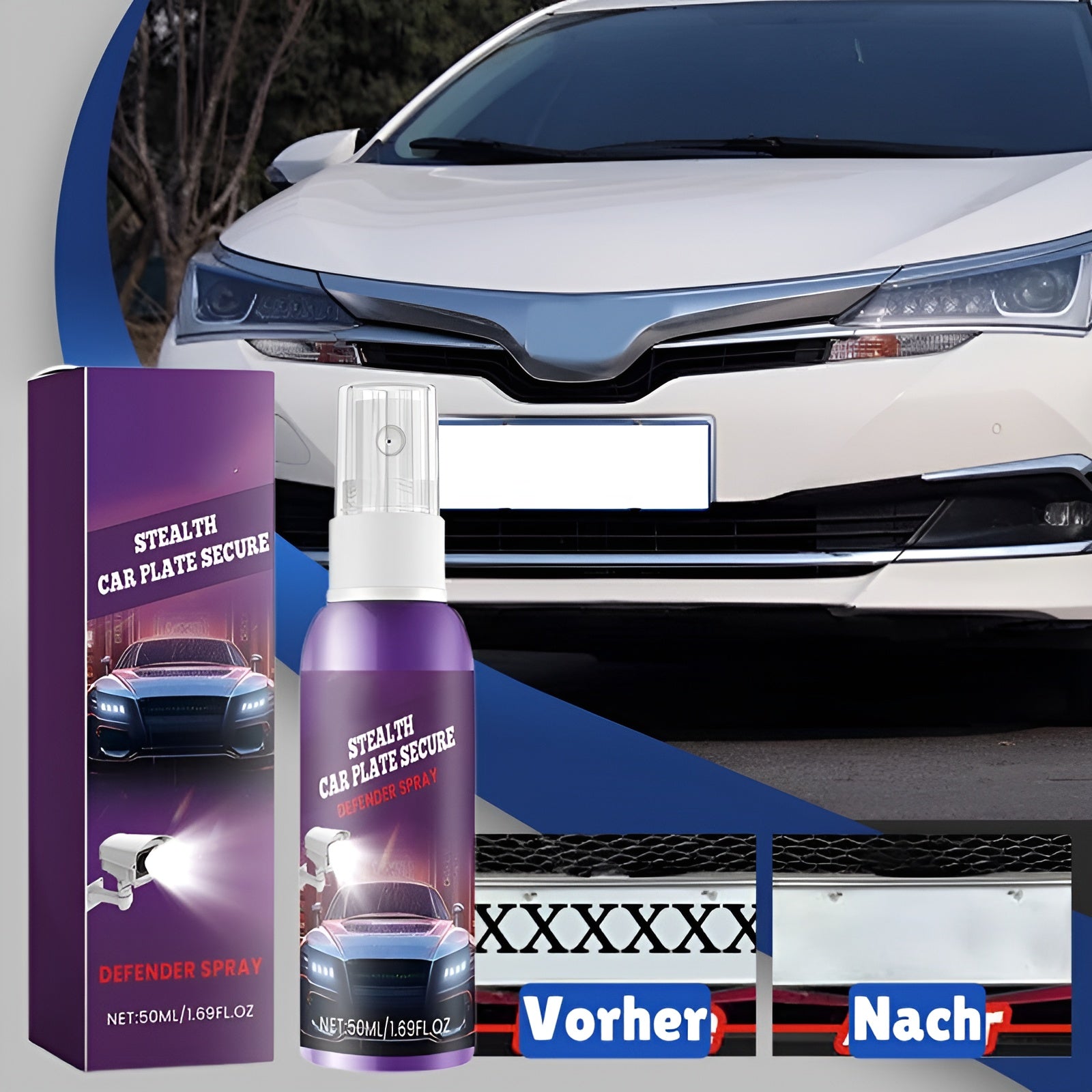 PlateShield - 50 ML - Autokennzeichen Unsichtbares Spray | 1+1 GRATIS