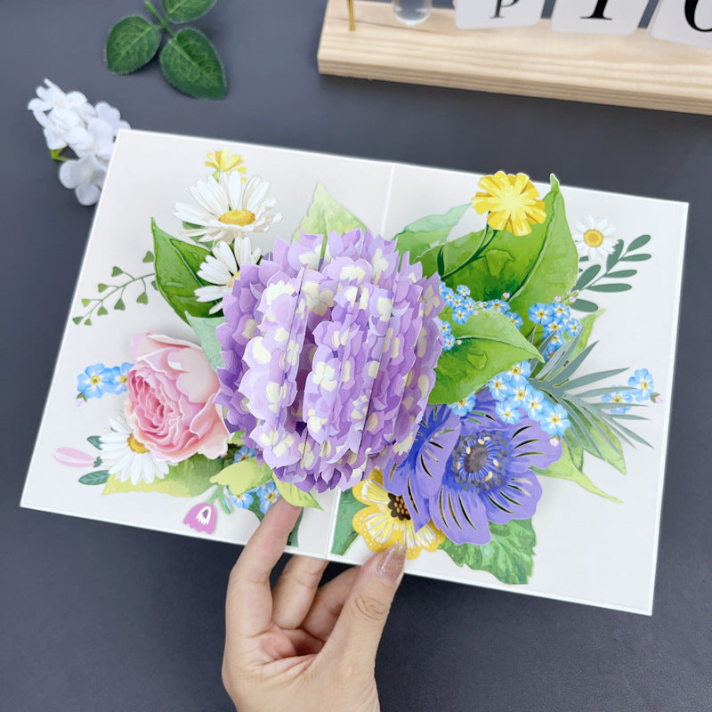 BloomLux® Handgemachte 3D‑Blumen-Grußkarte | 1+2 GRATIS