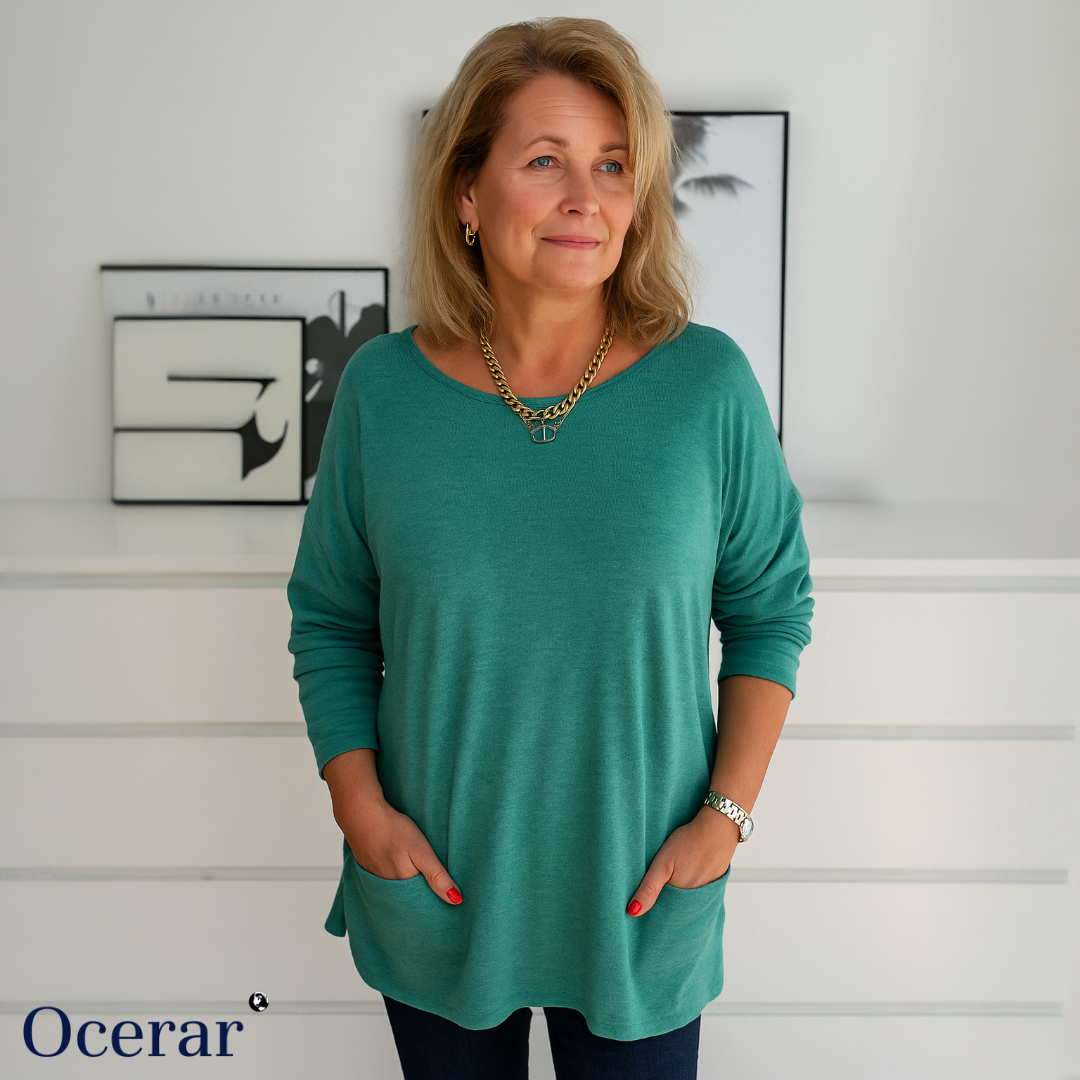 Emelia – Lässiges Langarmshirt mit Tasche | 1+1 GRATIS