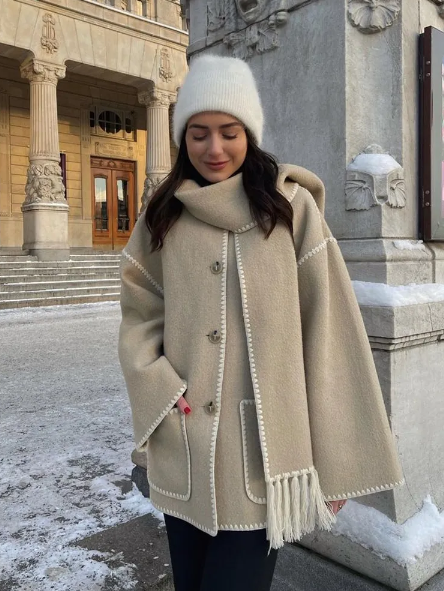 Yasmin™ Herbst Oversized Jacke mit Schal | Ideal für Herbsttage 🍂 | 50% RABATT