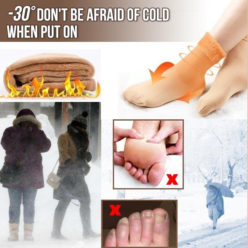 CozyFeet 5 Paar – Gefütterte Schneesocken mit Plüsch-Innenfutter