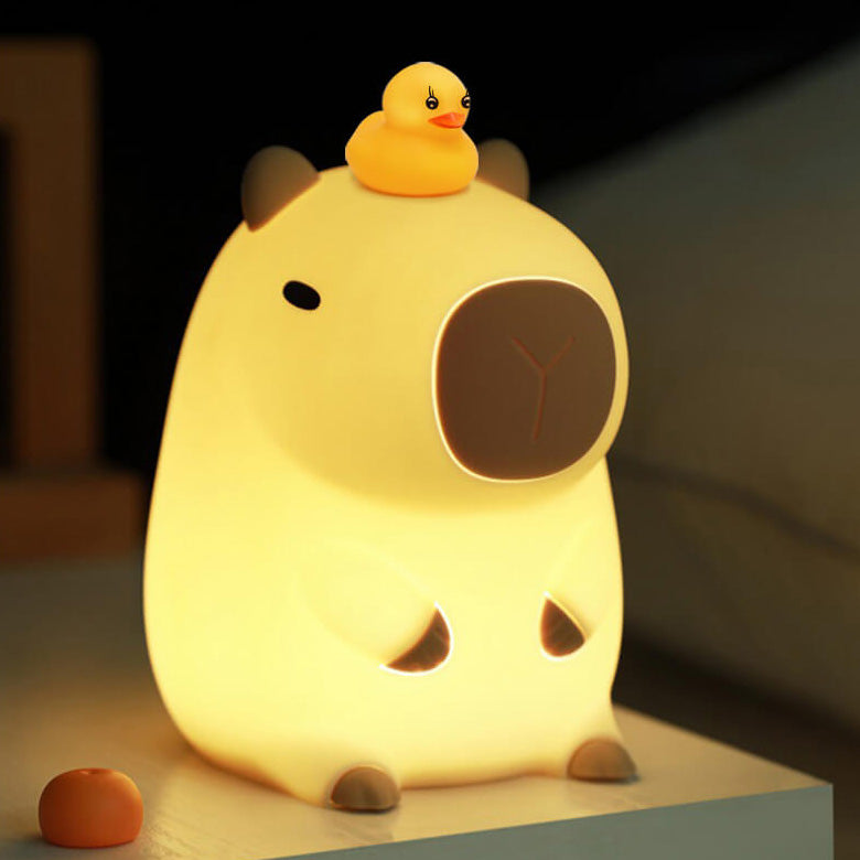 Capybara Squishy Silikon LED Nachtlicht - Perfektes Geschenk für Kinder und Mädchen