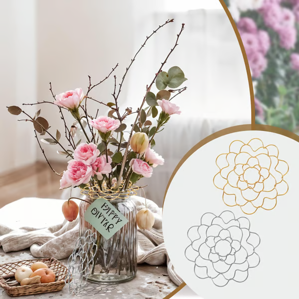 FloraCraft – Edelstahl Blumensteckhilfe mit Blütengitter