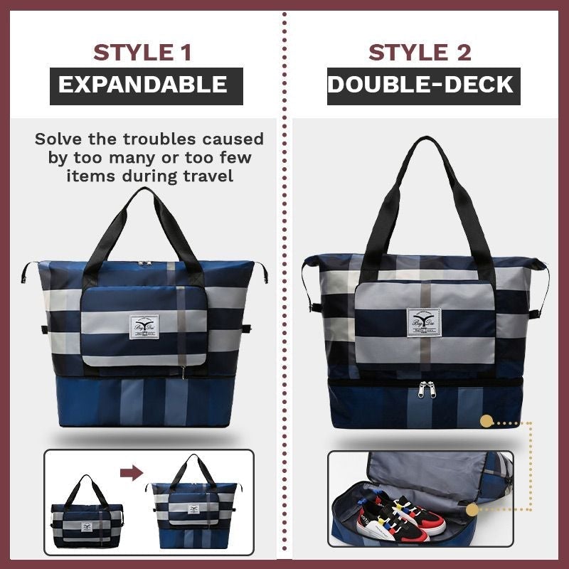 TravelEase – Große gestreifte Wochenend-Reisetasche