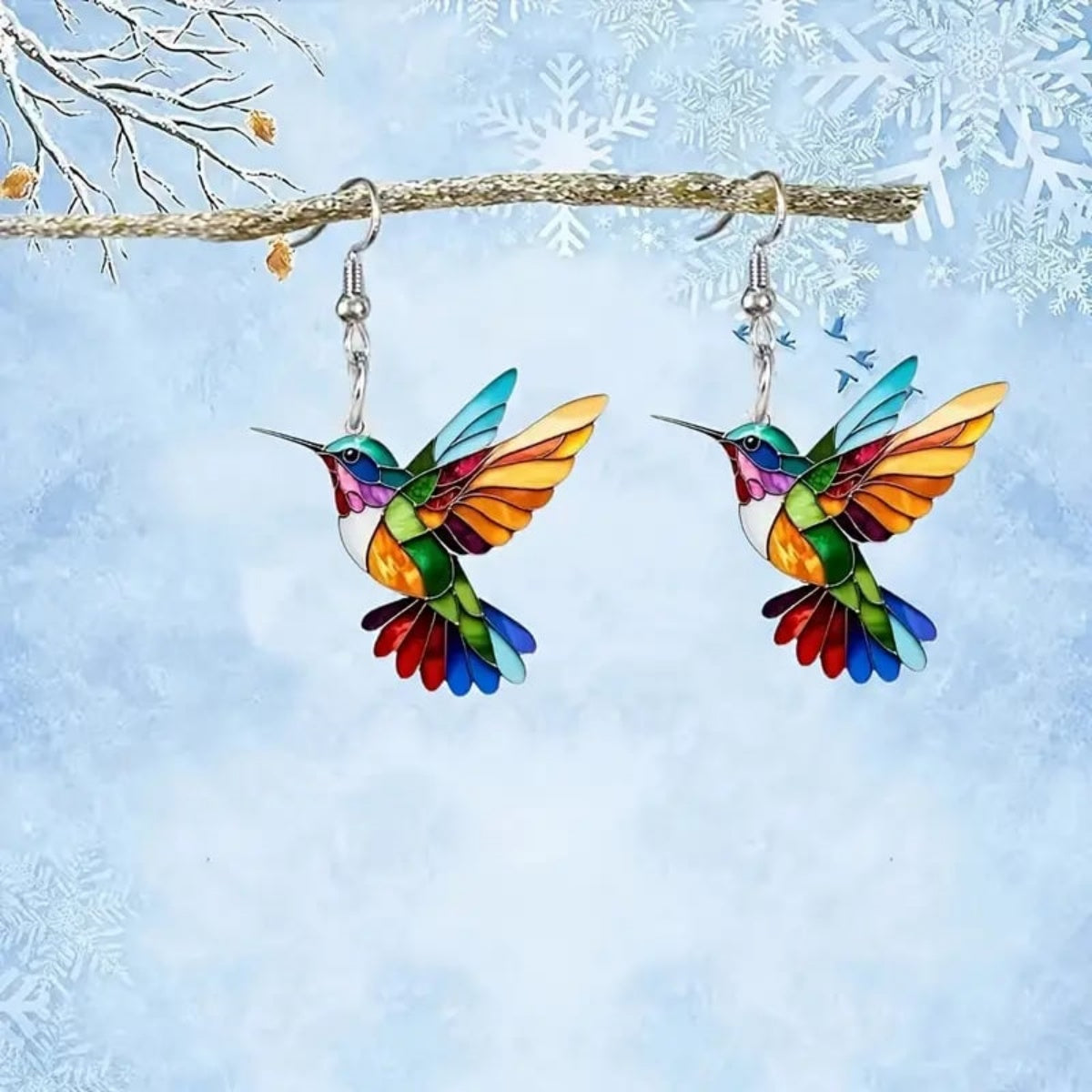Bunte Kolibri-Ohrringe - Geschenk für Vogelliebhaber