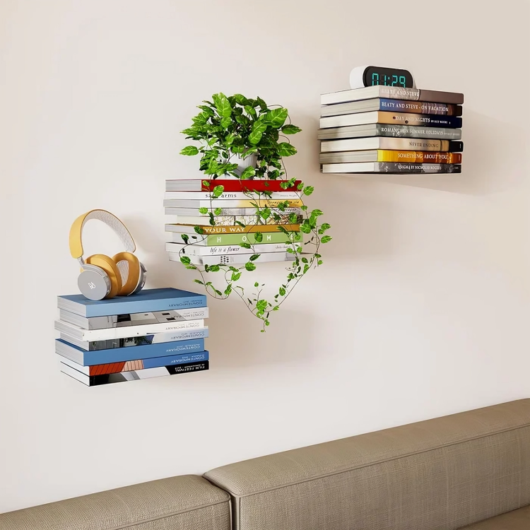 Booksy™ – Unsichtbares Wandregal, das Platz spart | 1+2 GRATIS