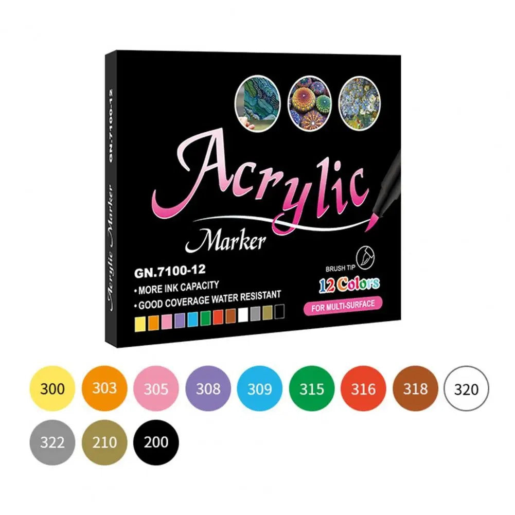 ArtFlow - 12-teiliges Acrylmarker-Set | 50% RABATT